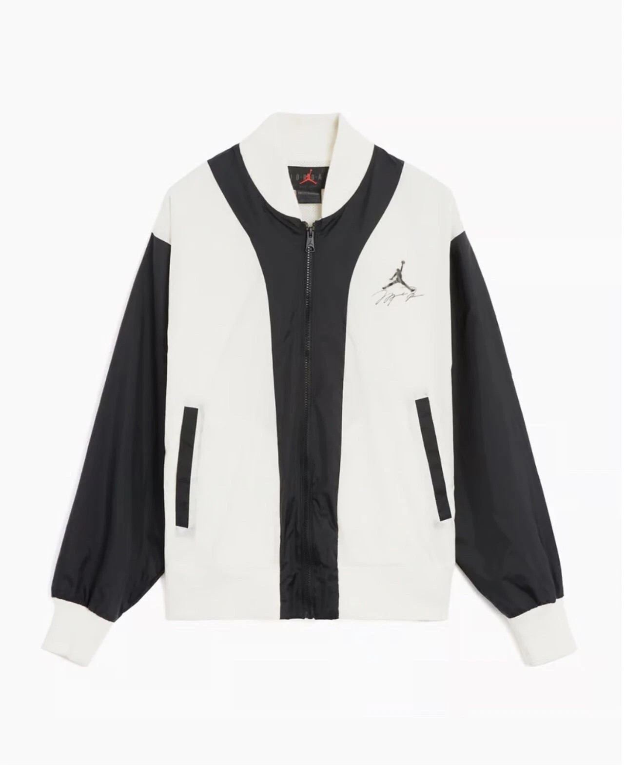 Jordan Flight Jacket MVP Black Off White New Back Spellout Sz M / XL FB7032-133