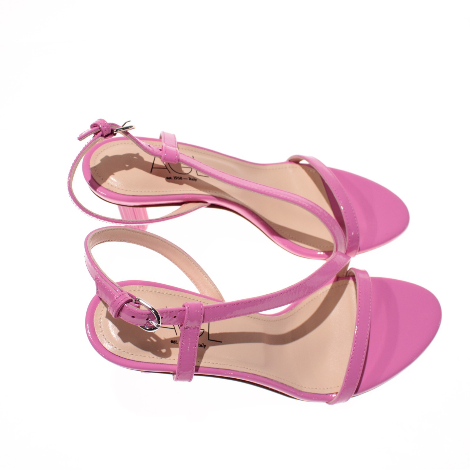 AGL NWB Dorica S Easy Heeled Leather Sandals Size 38 US 8 Temptation Pink