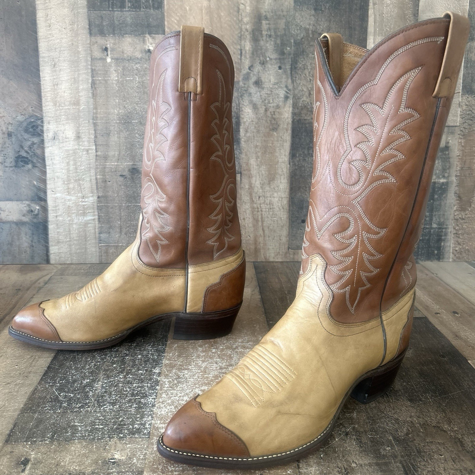J Chisholm Vintage Wingtip Western Urban Cowboy Boots Mens 10 EE