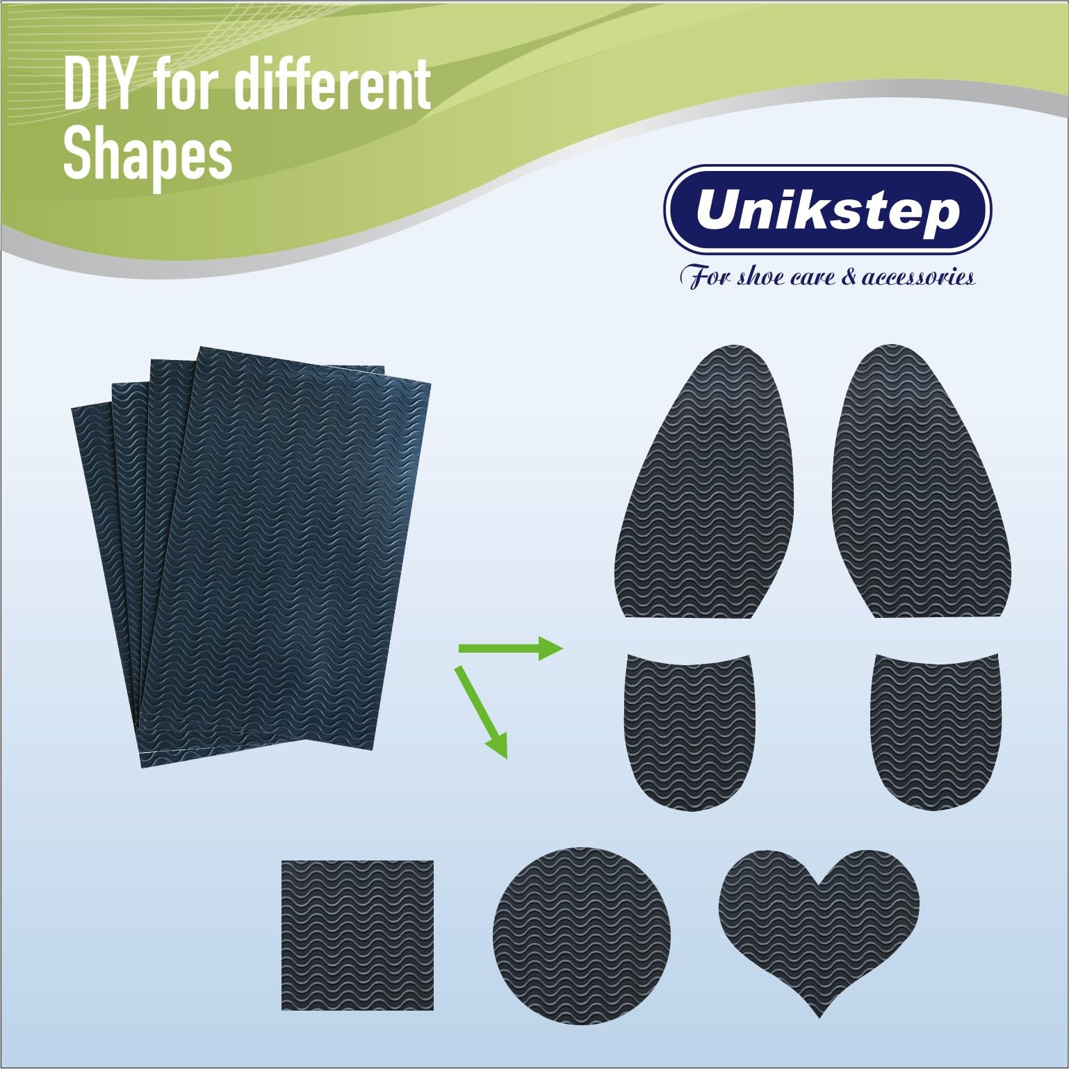 2 Pairs (4 Pieces) Shoe Sole Protectors, Wave Pattern Shoe Bottom and Heel No…