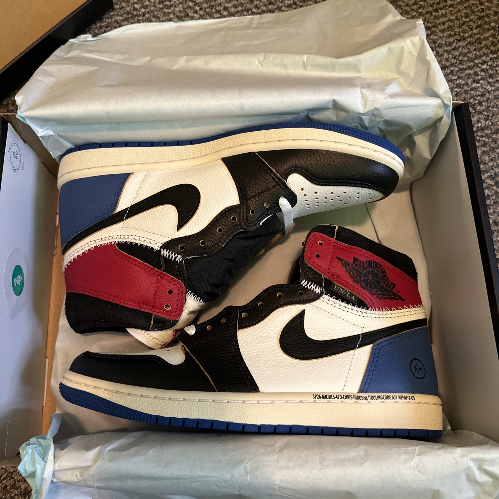 Jordan Fragment Union LA Air Jordan 1 Retro High Varsity Red IO7847-002 8.5M