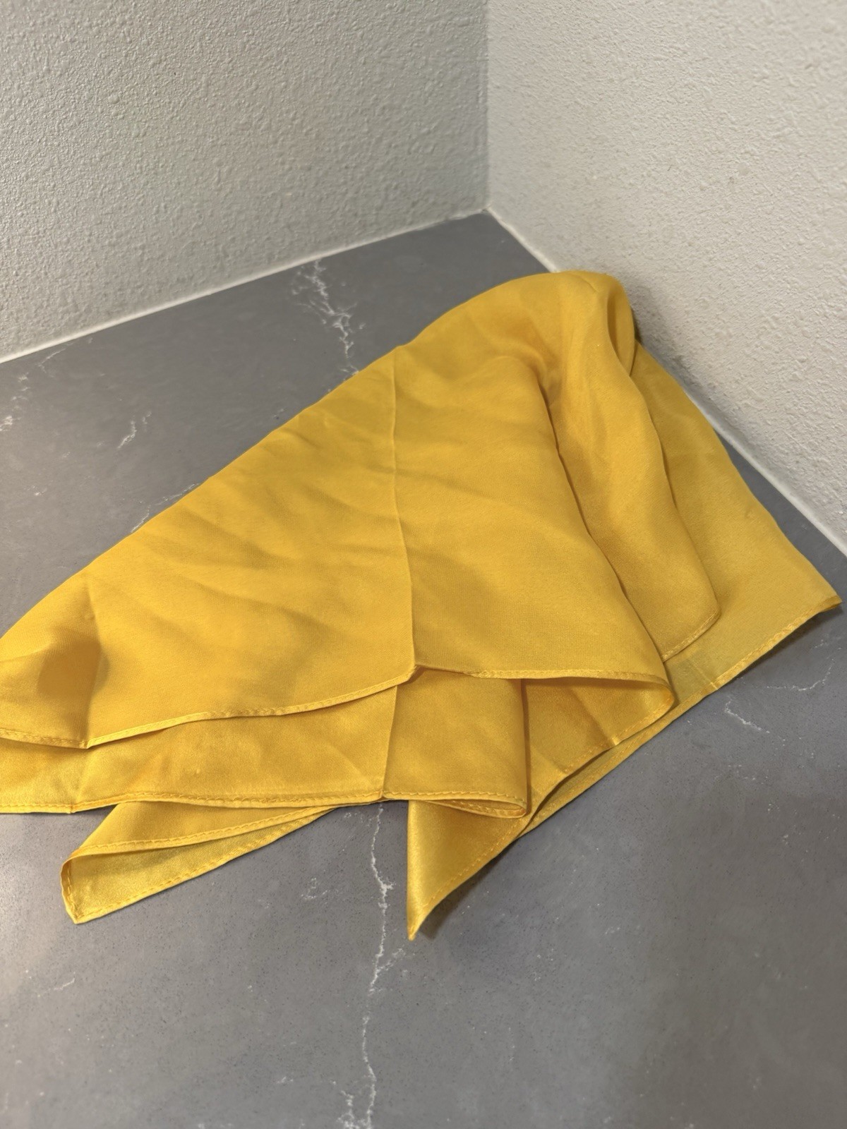 Set Of 2: Solid Color 100% Silk Square Scarves Yellow & Red – 53cm X 53cm