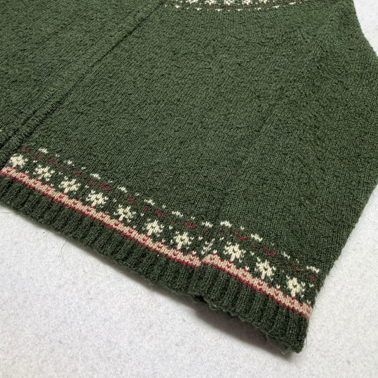 Vintage Croft & Barrow Silk Wool Fair Isle Bird Embroidered Knit Sweater Large