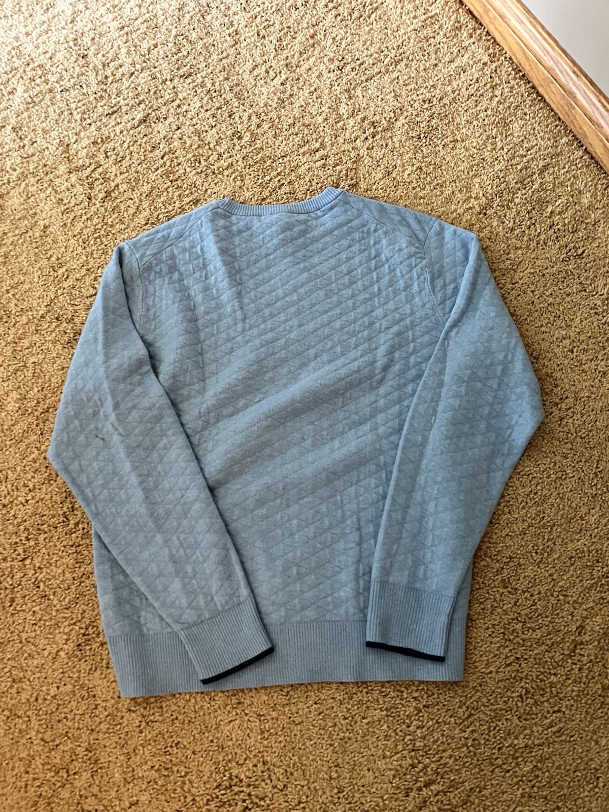 Daniel Cremieux Blue Supima Cotton Knit Pullover Sweater Crew Neck Long Sleeve L