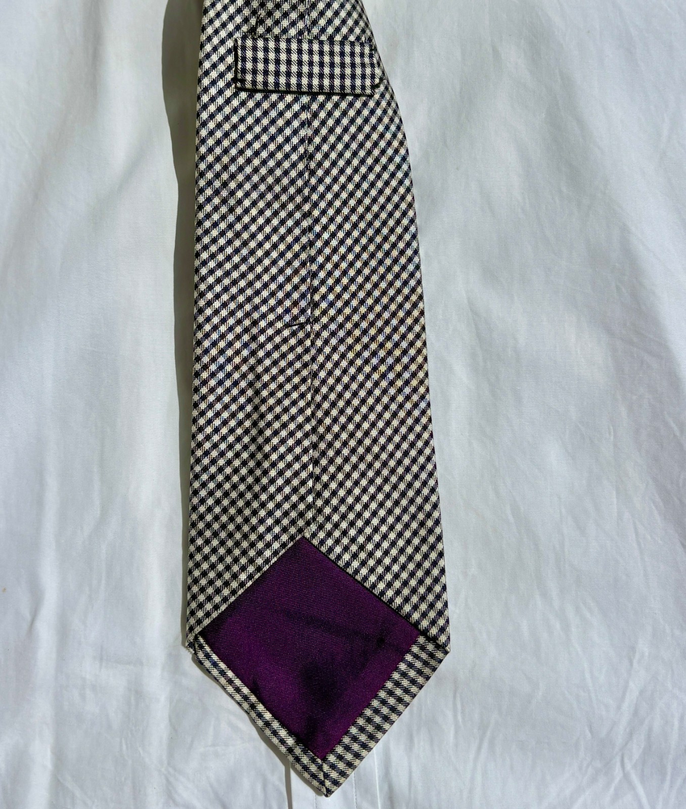 Ralph Lauren Purple Label Blue & White Check Silk Tie – England – $235.00