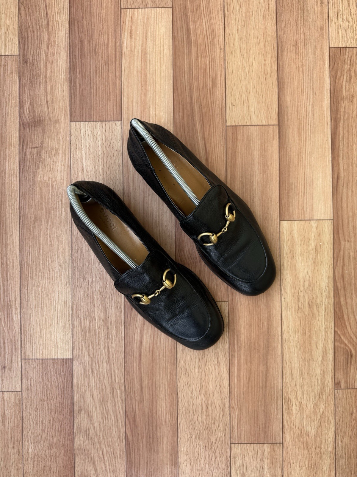 AUTHENTIC GUCCI BLACK LEATHER HORSEBIT SLIP ON LOAFERS SIZE EU 37 , US 7 , UK 4
