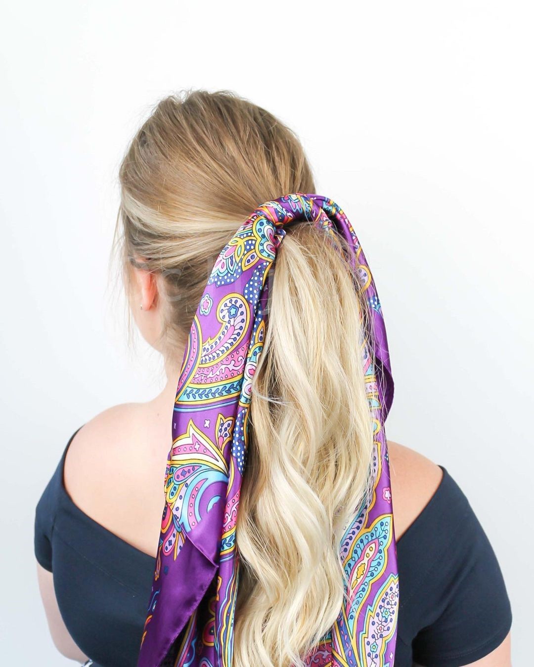 90cm*90cm Multi-functional Scarf Made of Artificial Silk Satin in Color