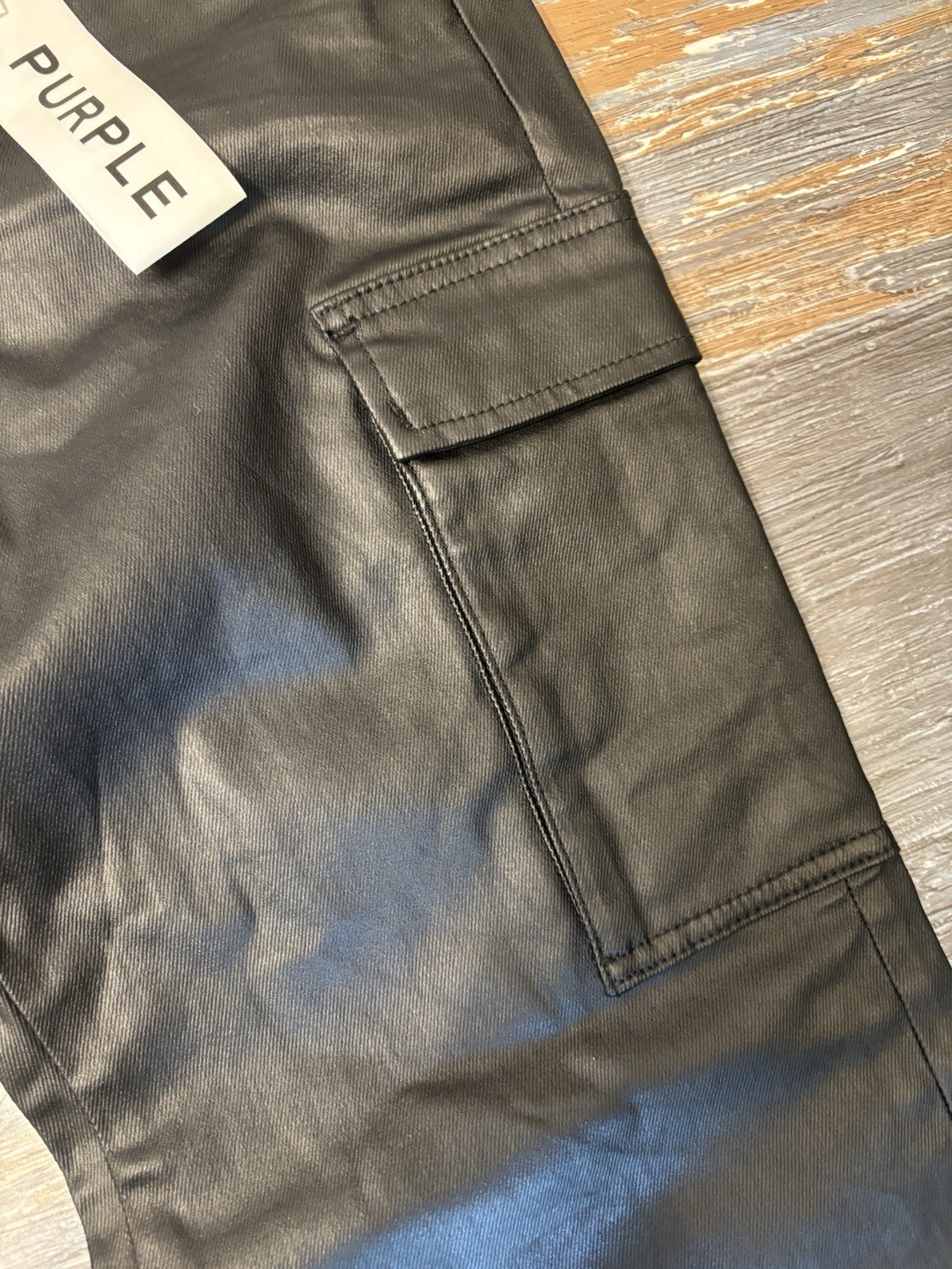 Purple Brand P004 Flared Leathered Denim Size 38