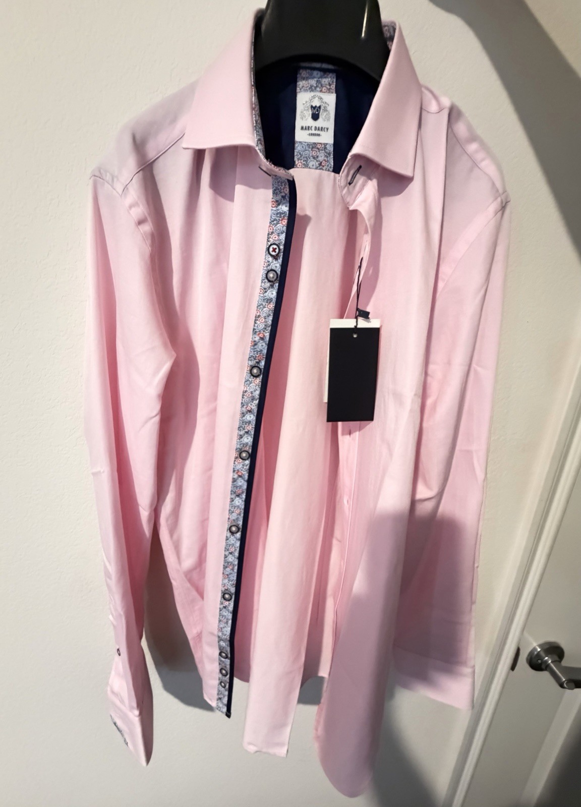 Marc Darcy Alfie Men’s Pink Dress Shirt M 16″ Neck 36/37 Sleeve Cotton