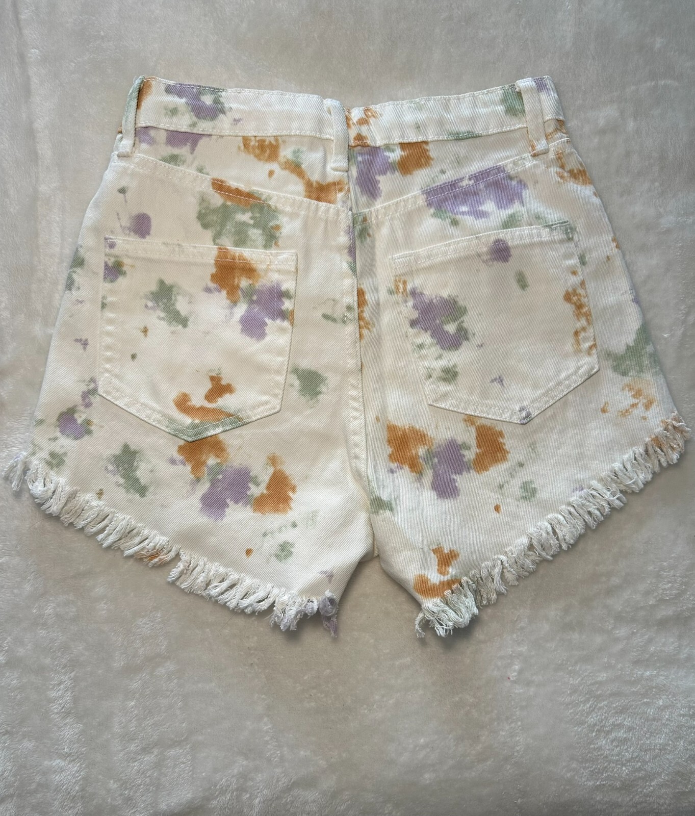 Wild Fable Shorts-00 Womens White MultiColor Splatter Highest Rise Jean