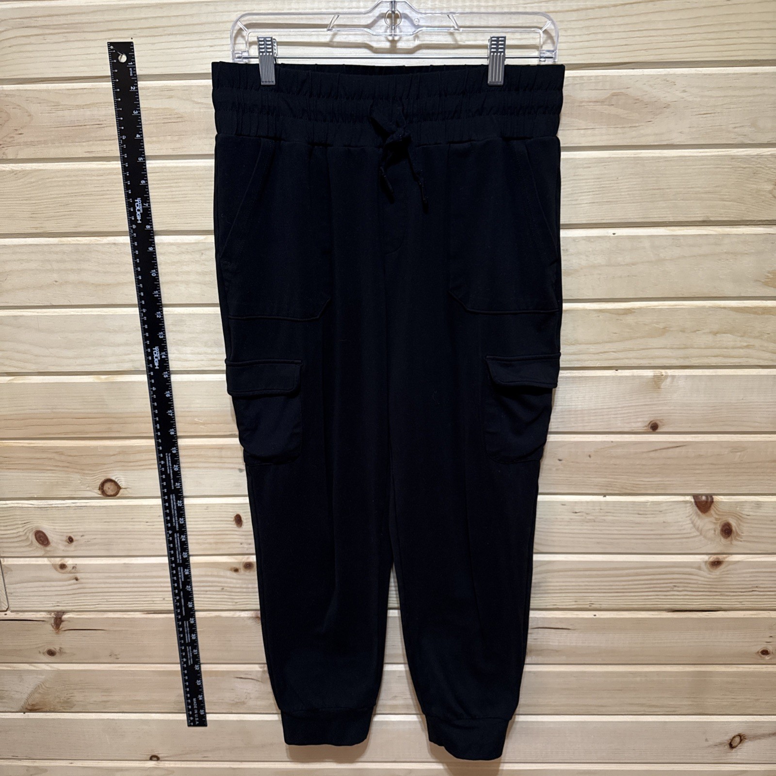 Mondetta Athleisure Utility Cargo M Black Stretch Jogger Pants Y2K Preppy Yoga