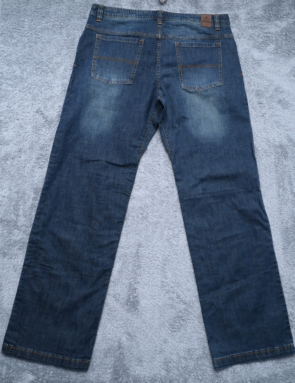 Prana Breathe 38WX34L Straight Denim Jeans 98% Cotton 2% Elastane Wash w/ Colors