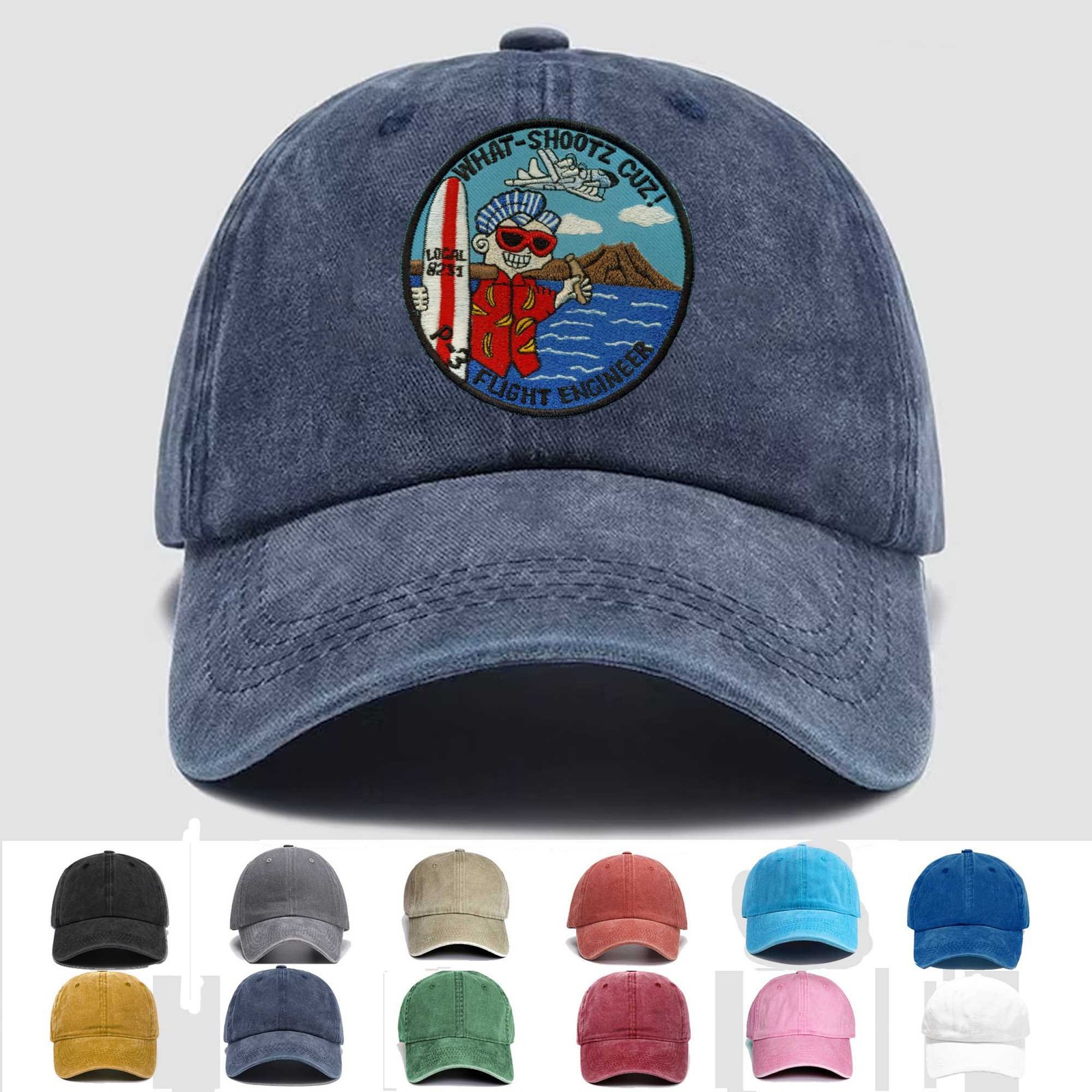Customized Embroidered Hat Us Naval P-3 Flight Engineer Surf Surfing Orien