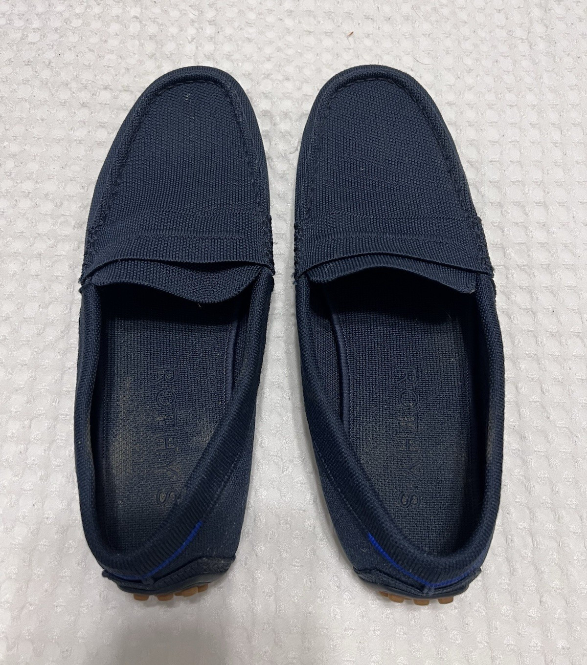 Rothy’s Women’s Blue Knit Slip-On Loafer Flats Round Toe Rubber Sole 11
