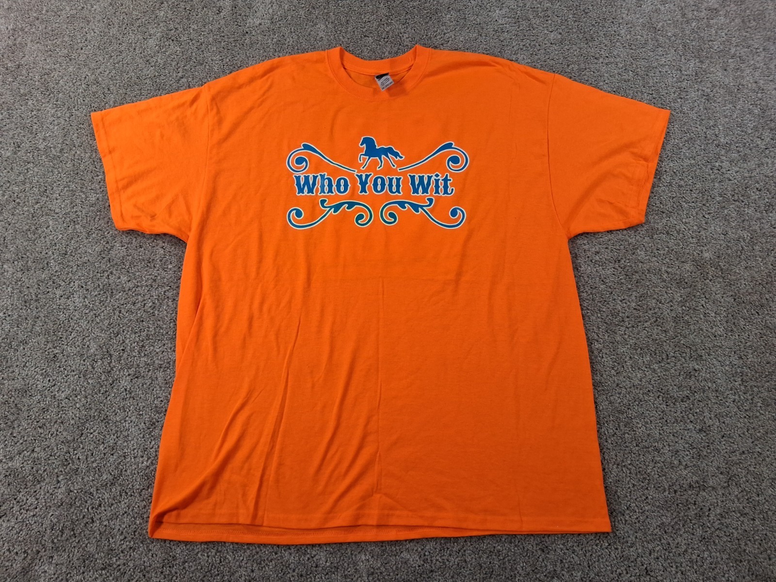 Gildan Dryblend 2XL Men Short Sleeve T-Shirt Who You Wit Twin City Riders Orange