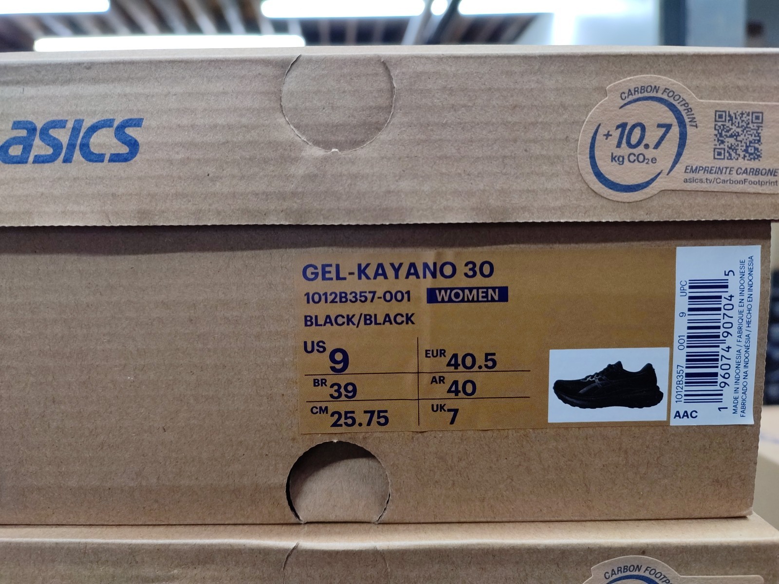 ASICS Women’s Sz 9 Gel Kayano 30 Triple Black 1012B357-001