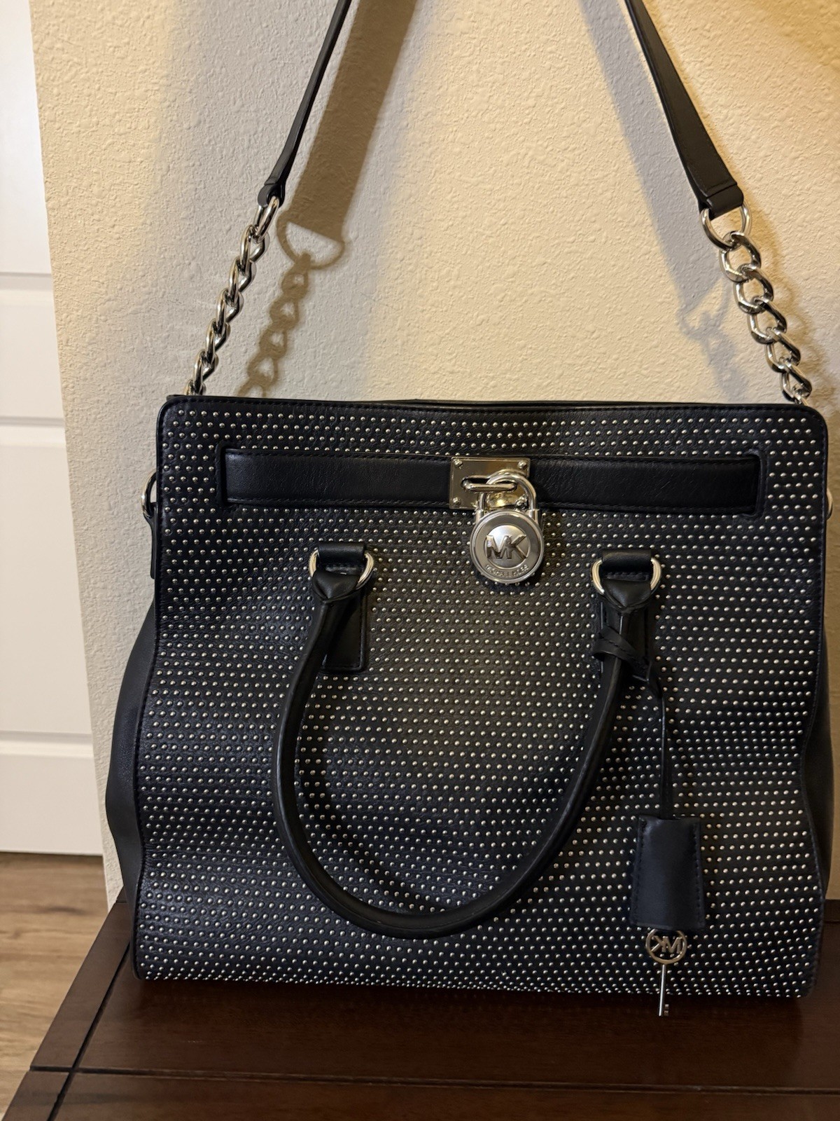 *AUTHENTIC* Michael Kors Microstud Hamilton LG NS Tote 30F4SMHT3L