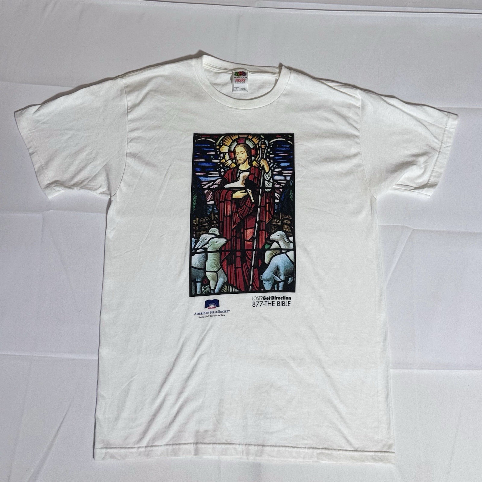 Fruit Of Loom, Heavy Cotton, JESUS AOP, White, Male/Female, Large