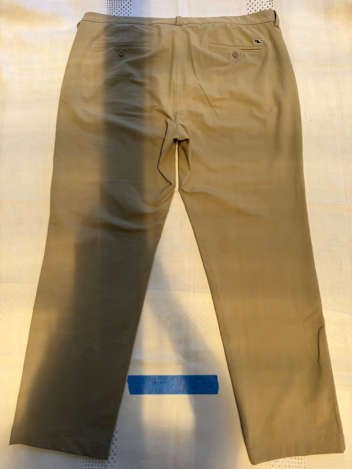 Vineyard Vines Performance Khaki Pants Men 38×32 Tan Stretch Preppy Golf Office