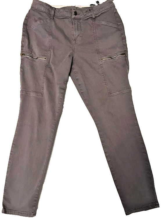 PISTOLA Hannah Cargo Skinny Pants Grey Size 29 Waist Utility Moto Zip Pockets