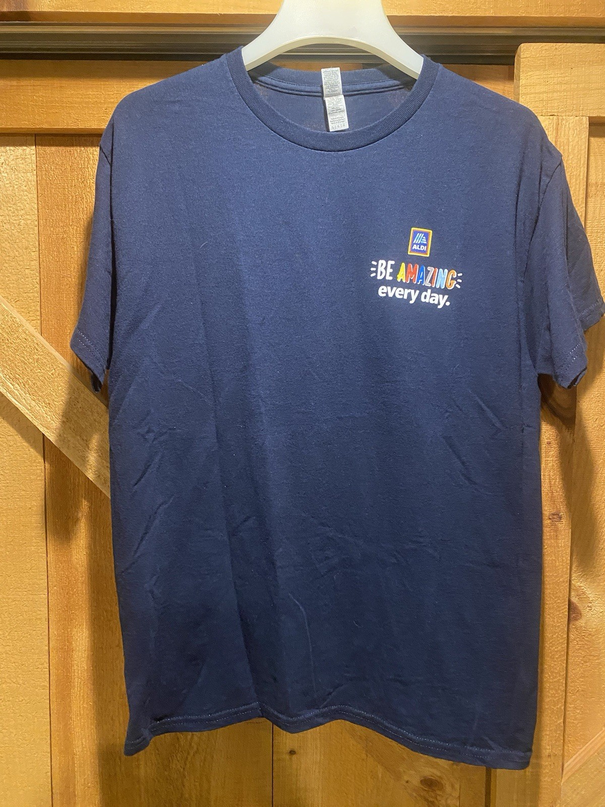 Aldi Employee Be Amazing Every Day Navy Blue Shirt Men’s Sz XL