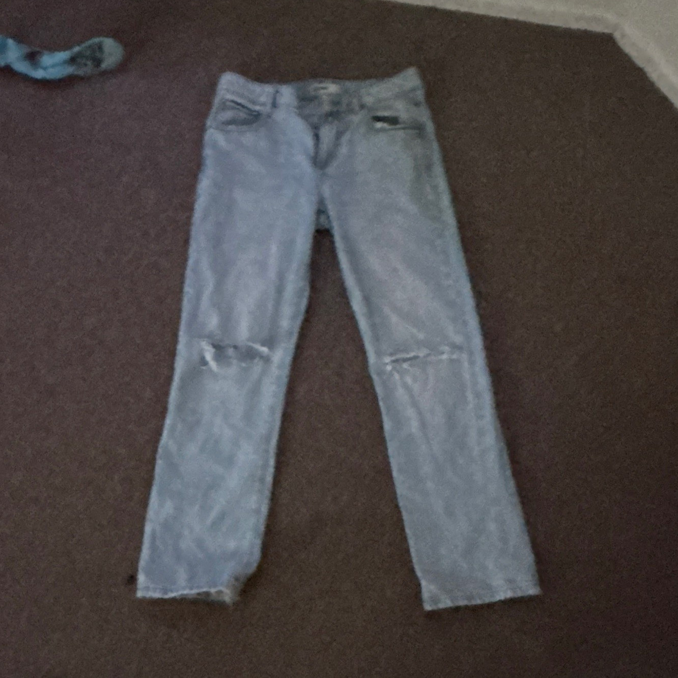 Garage Women’s Straight Leg Jeans Size M Light Wash Distressed Denim Pockets