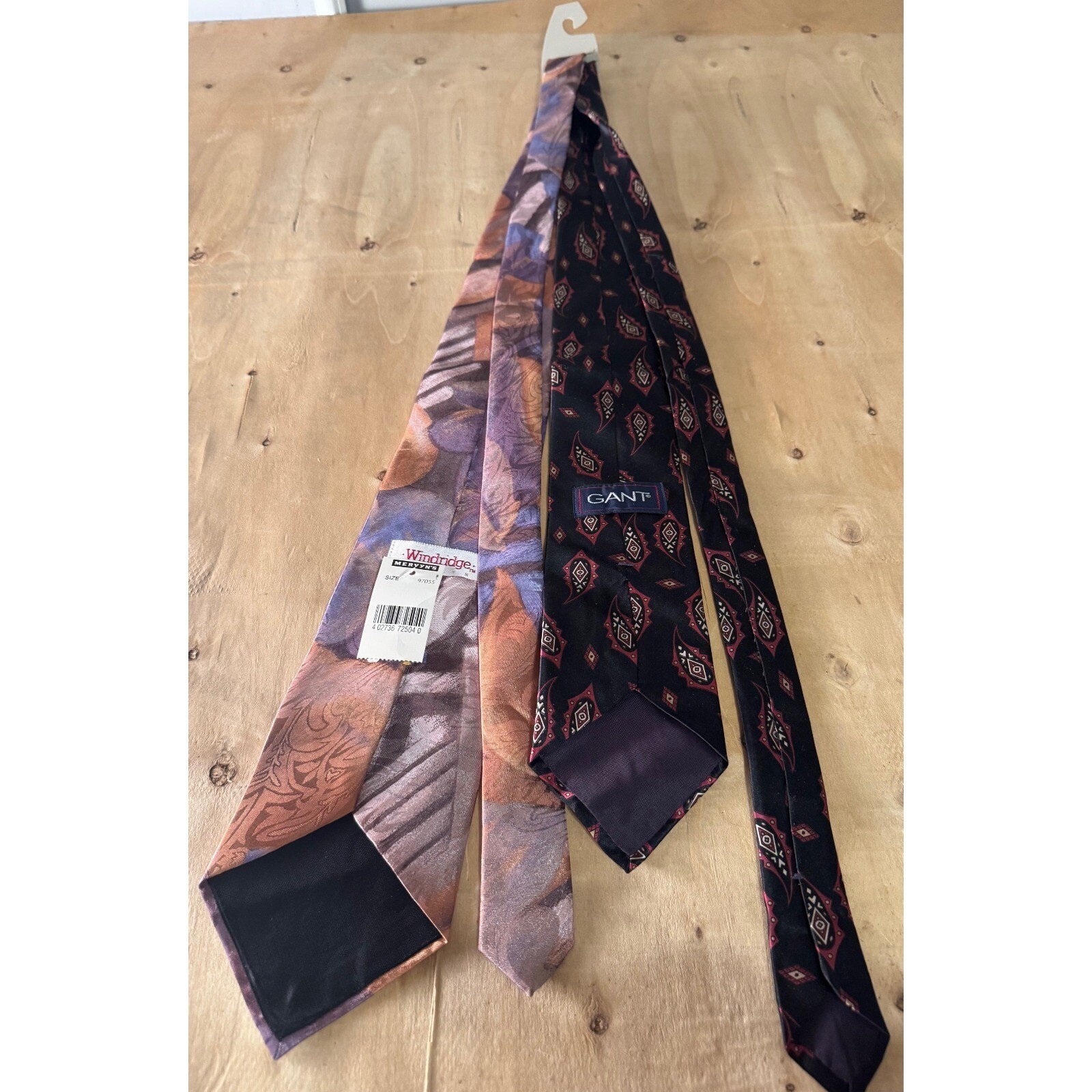 90s Love Story Neckties Bundle Silk Abstract Paisley Men’s Ties Set of 2 JFK Jr
