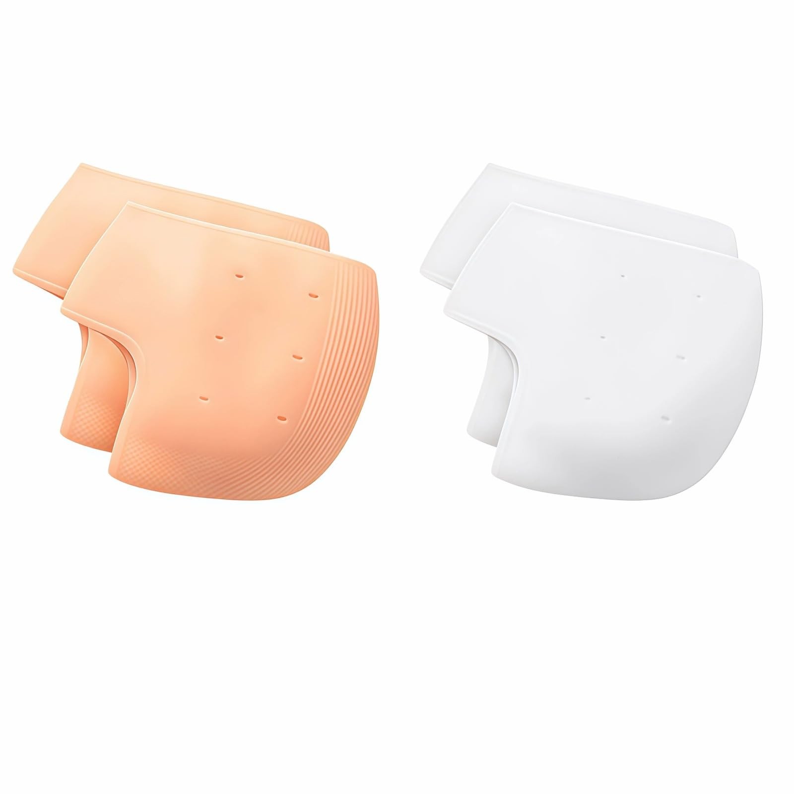 Heel Sleeves for Women & Men, Silicone Universal Us 4-11, Skin Color+white