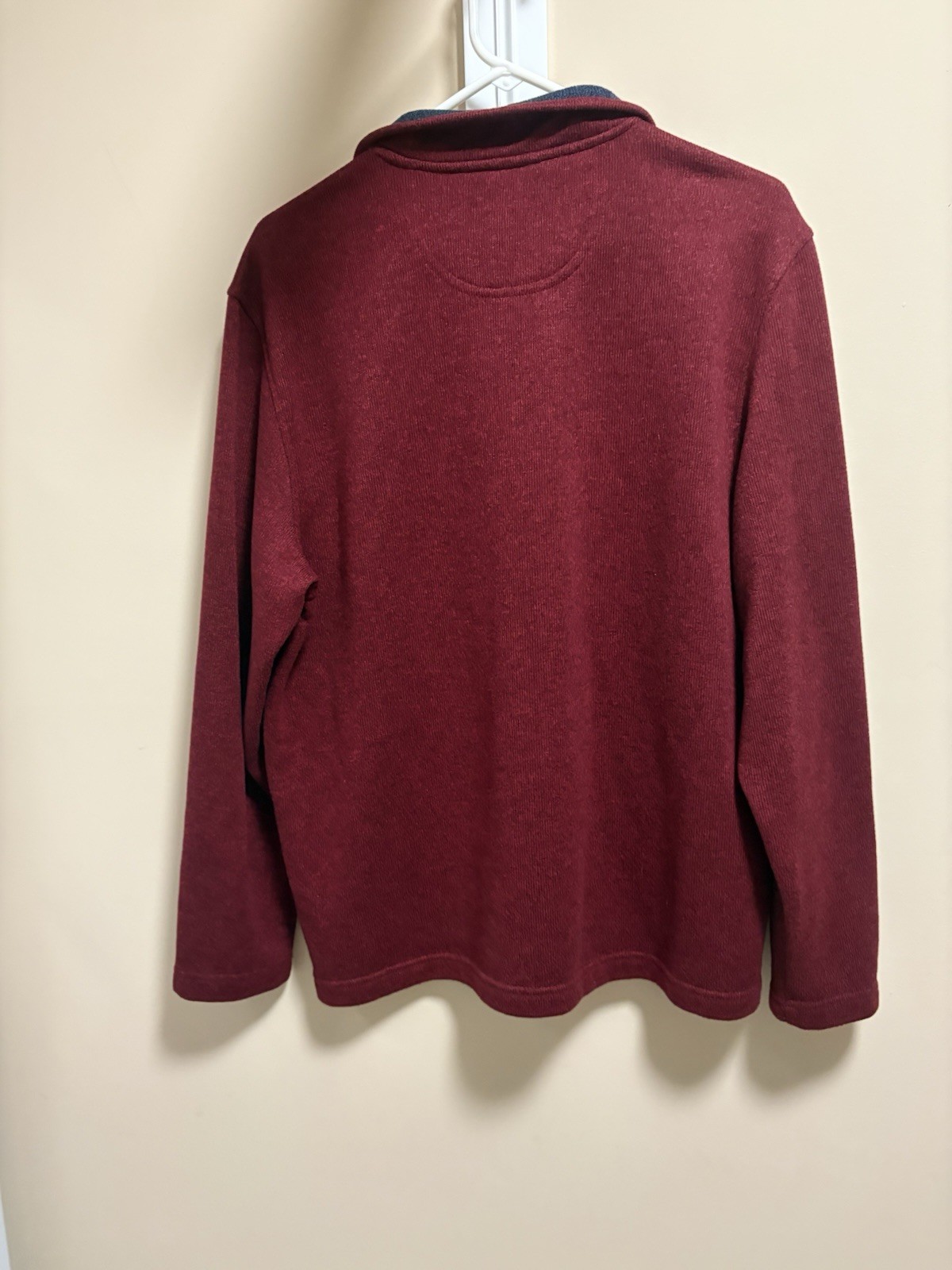 IZOD Men’s L Regular Burgundy 1/4 Zip Mock Neck Knit Pullover Sweater Solid