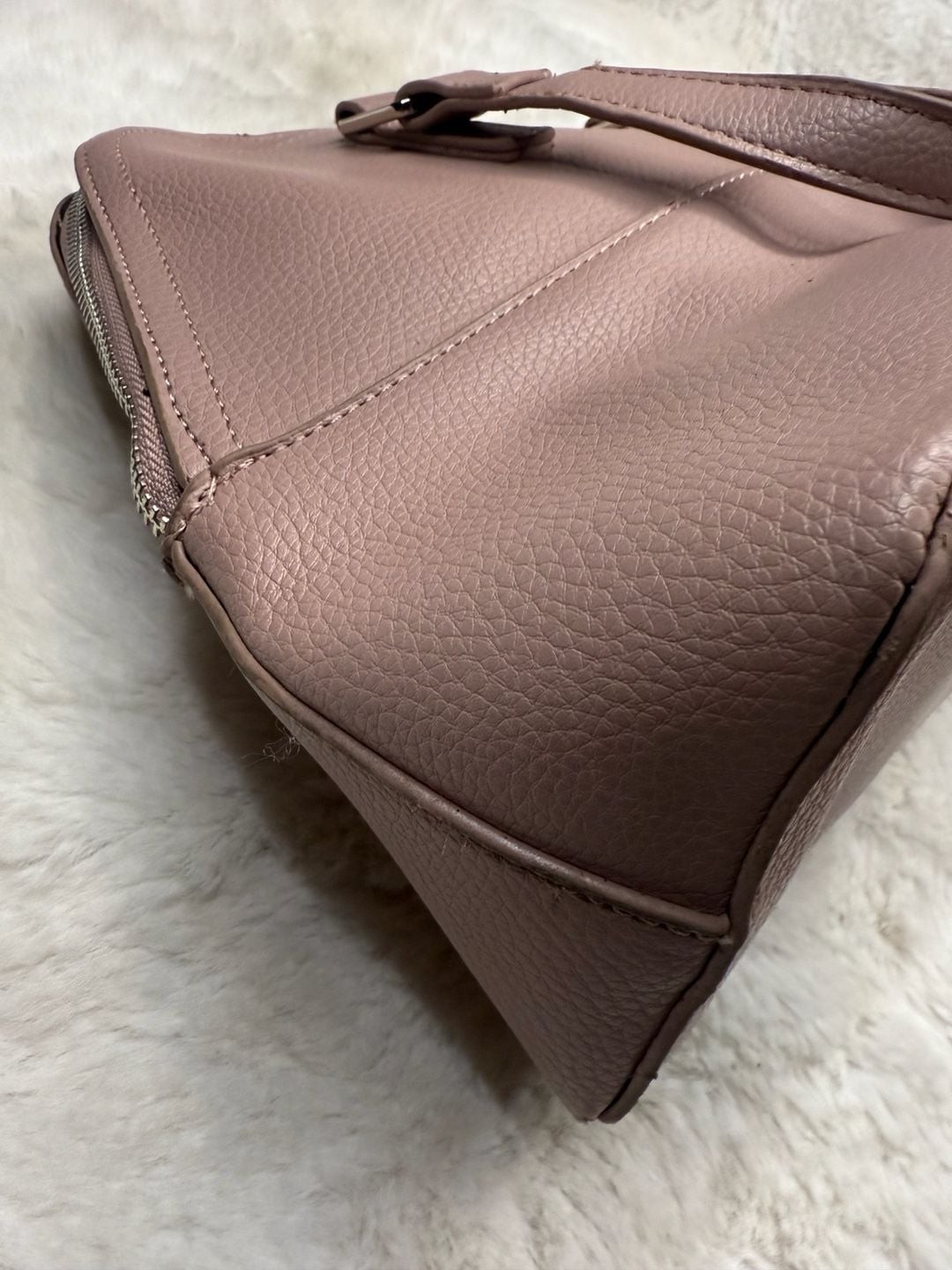 Steve Madden Blush Pebbled Faux Leather Satchel Handbag