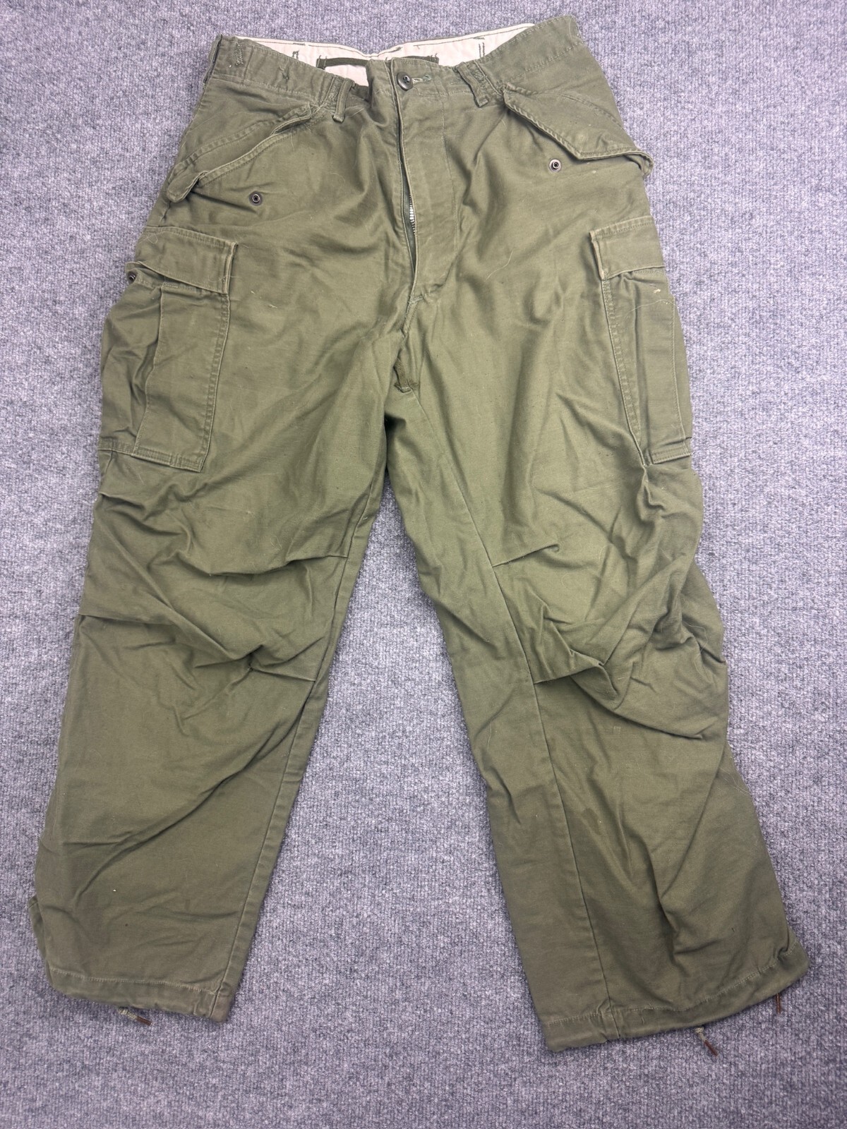 Vintage Army 70s Winfield M-65 Military Trousers Men’s 33×28 Green Canvas Cargo