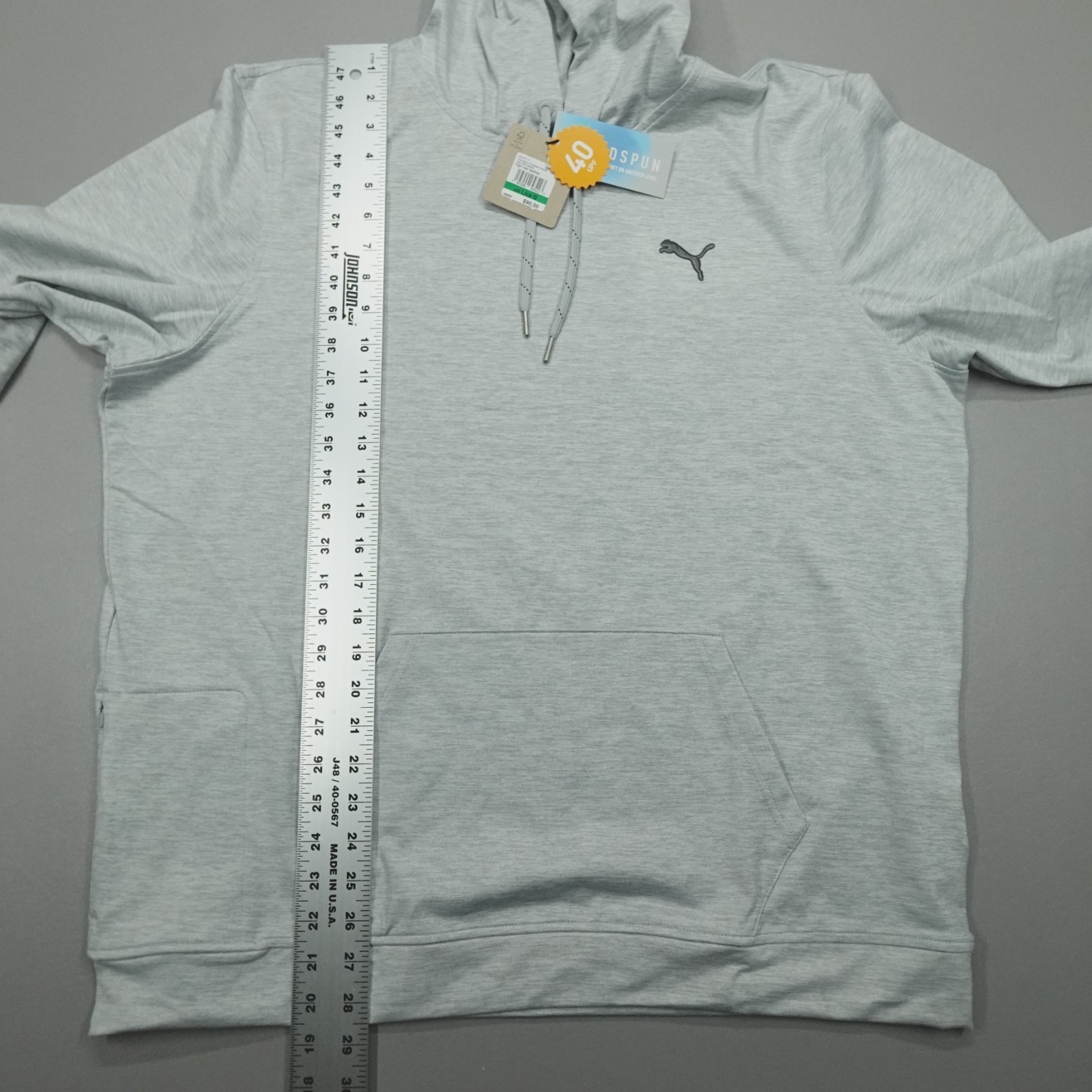 Puma Cloudspun Progress Hoodie Men’s Performance Sweatshirt Grey Heather NWT