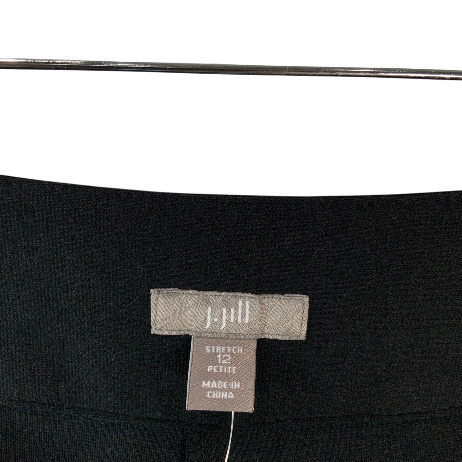 J. Jill Black Wide Leg Pants 12P Button Zip Fly Mid Rise Stretch Trousers NEW