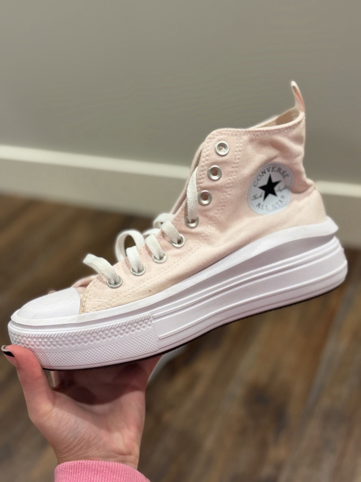 Converse Chuck Taylor All Star Lift Platform High Top Canvas Sneakers Pink/White