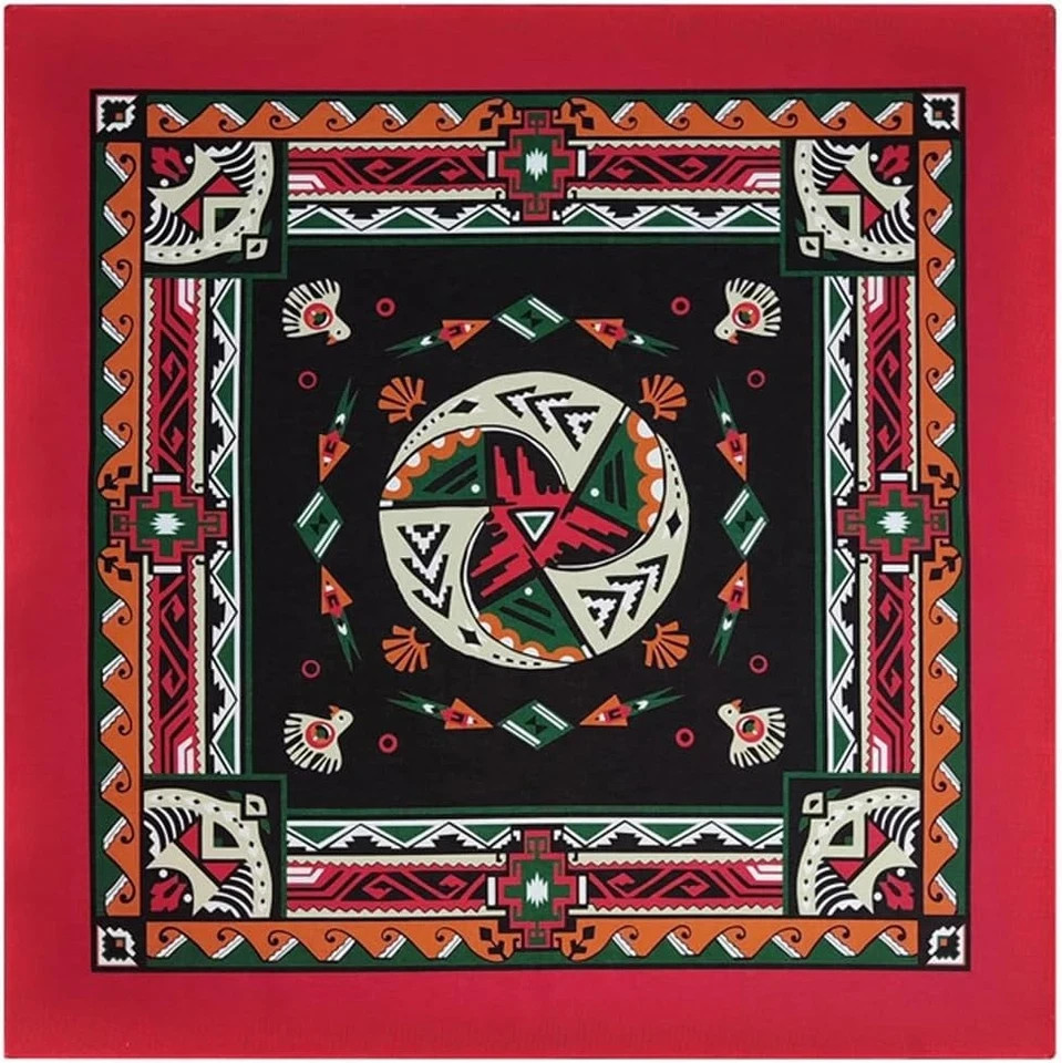 Bycc Bynn 4-Pack 100% Cotton Bandana Set, Vintage Graphic Print, 22×22 inches