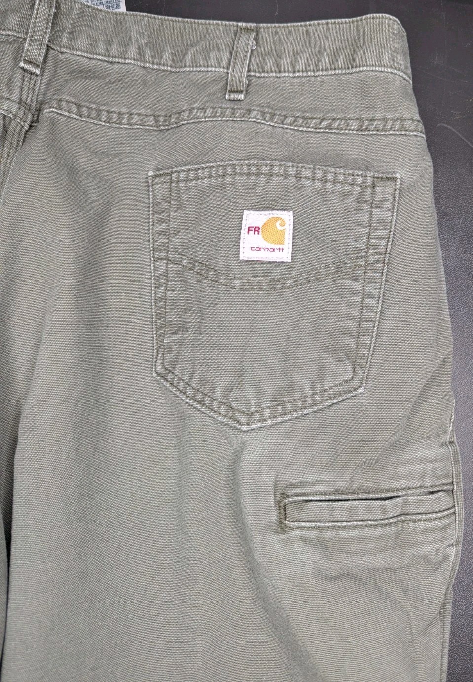 Carhartt FRB159-MOS FR Flame Resistant Canvas Work Pants Moss Green 42×30 CAT 2