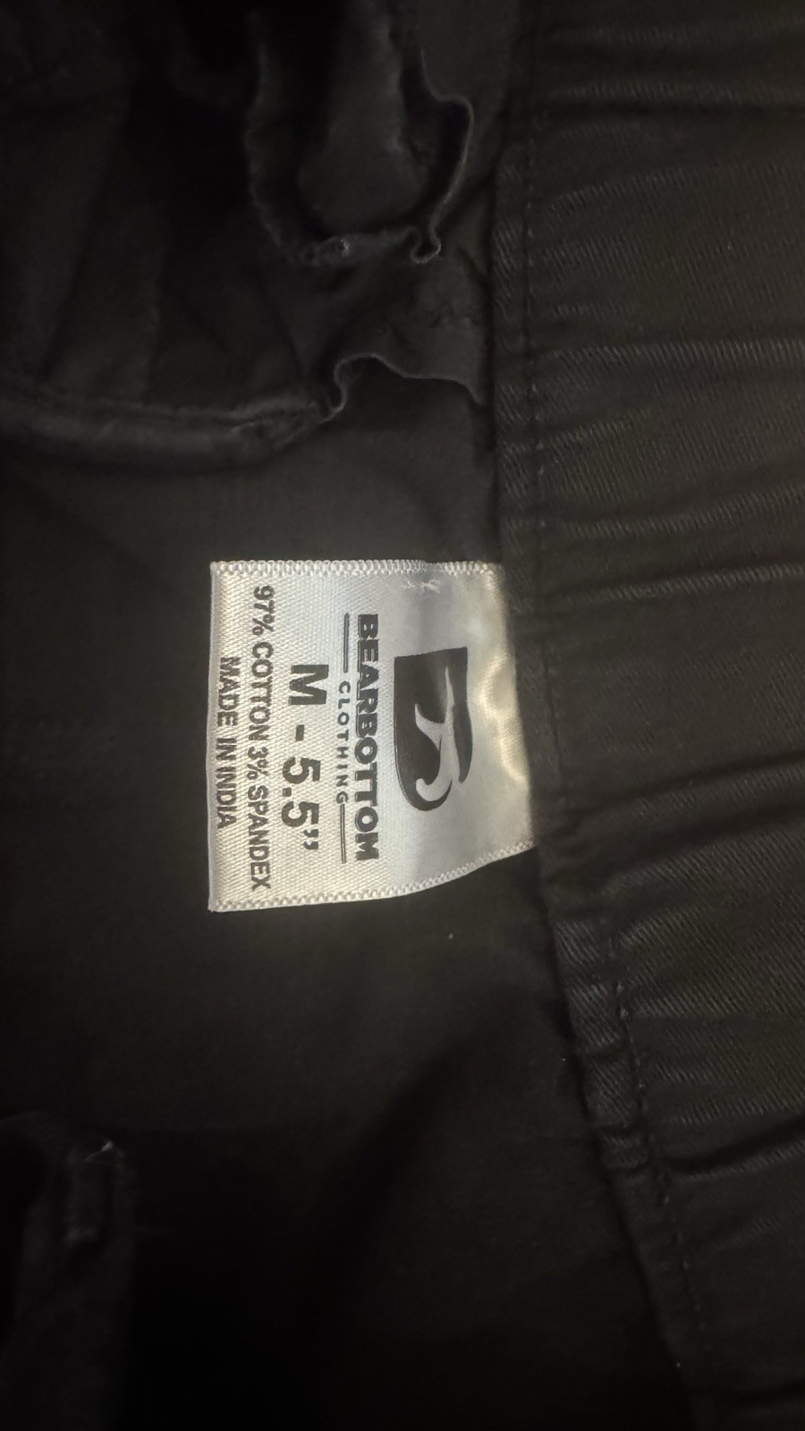 Bearbottom 2 Jogger Pants & 5.5” Shorts — Black Medium — 97% Cotton 3% Spandex