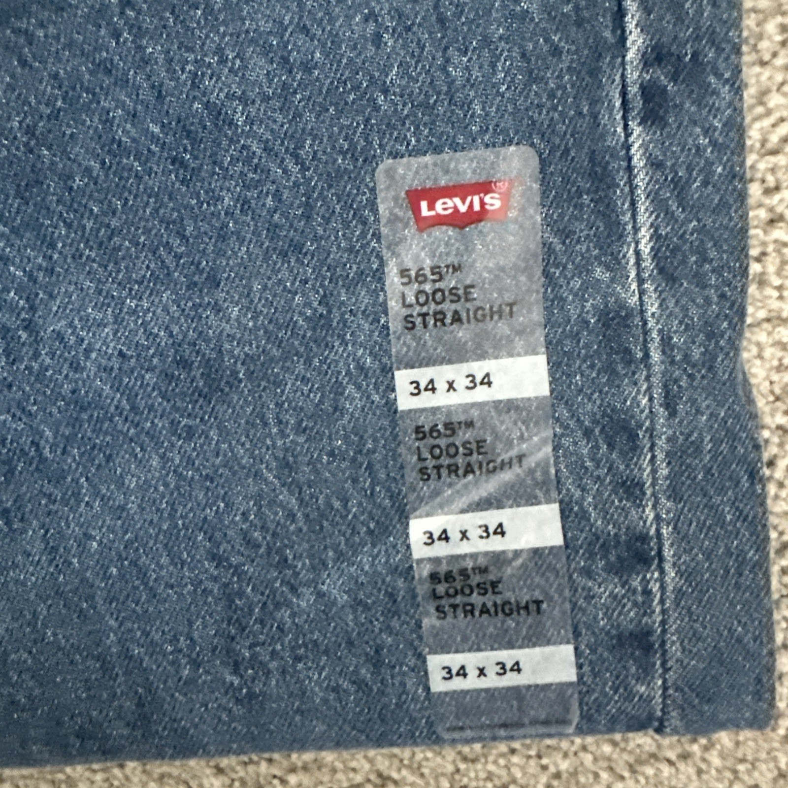 Levi’s 565 97 Loose Straight Fit Cotton Denim Men’s Sz. 34W x 33L See Desc New