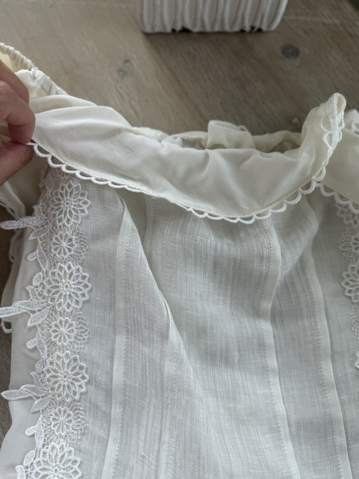 For Love & Lemons Off Shoulder White Lace Peplum Blouse Top Women’s Medium Boho