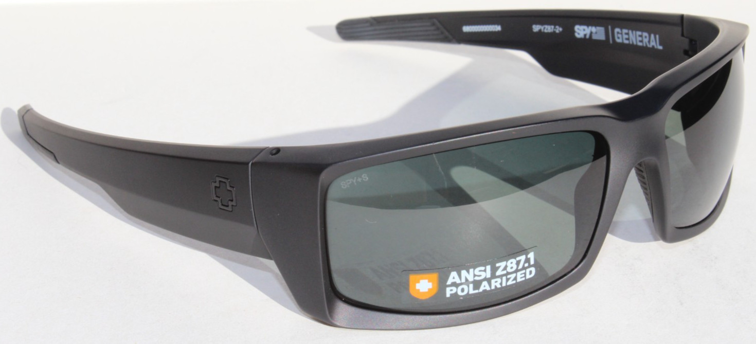 SPY OPTICS General SOSI POLARIZED Sunglasses Matte Black/Gray Green ANSI Z87.1