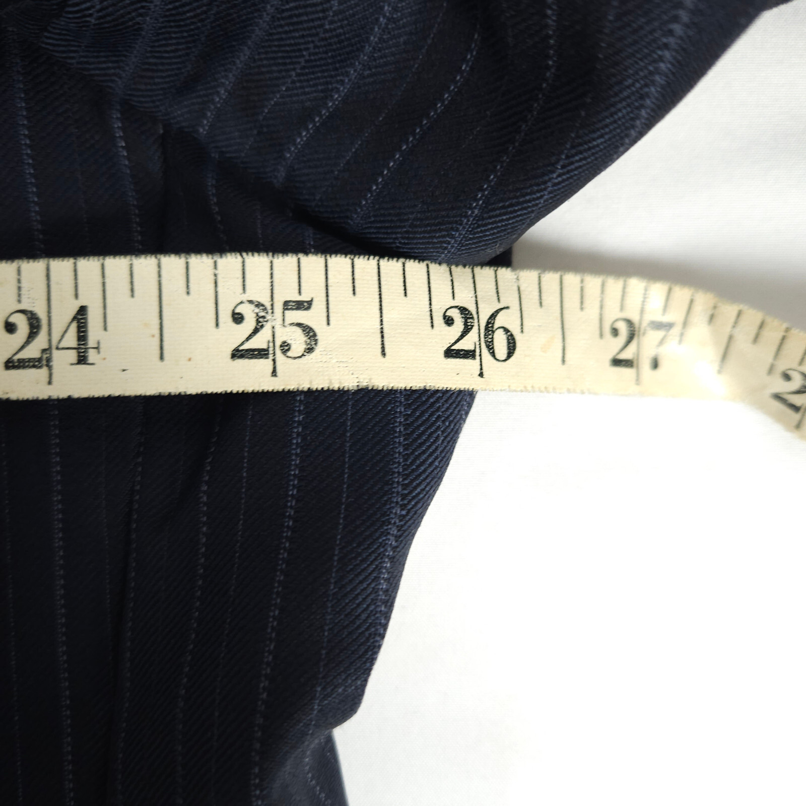 Tom James Corporate Image Navy Pinstripe Blazer Mens 50L 3 Button Sports Coat