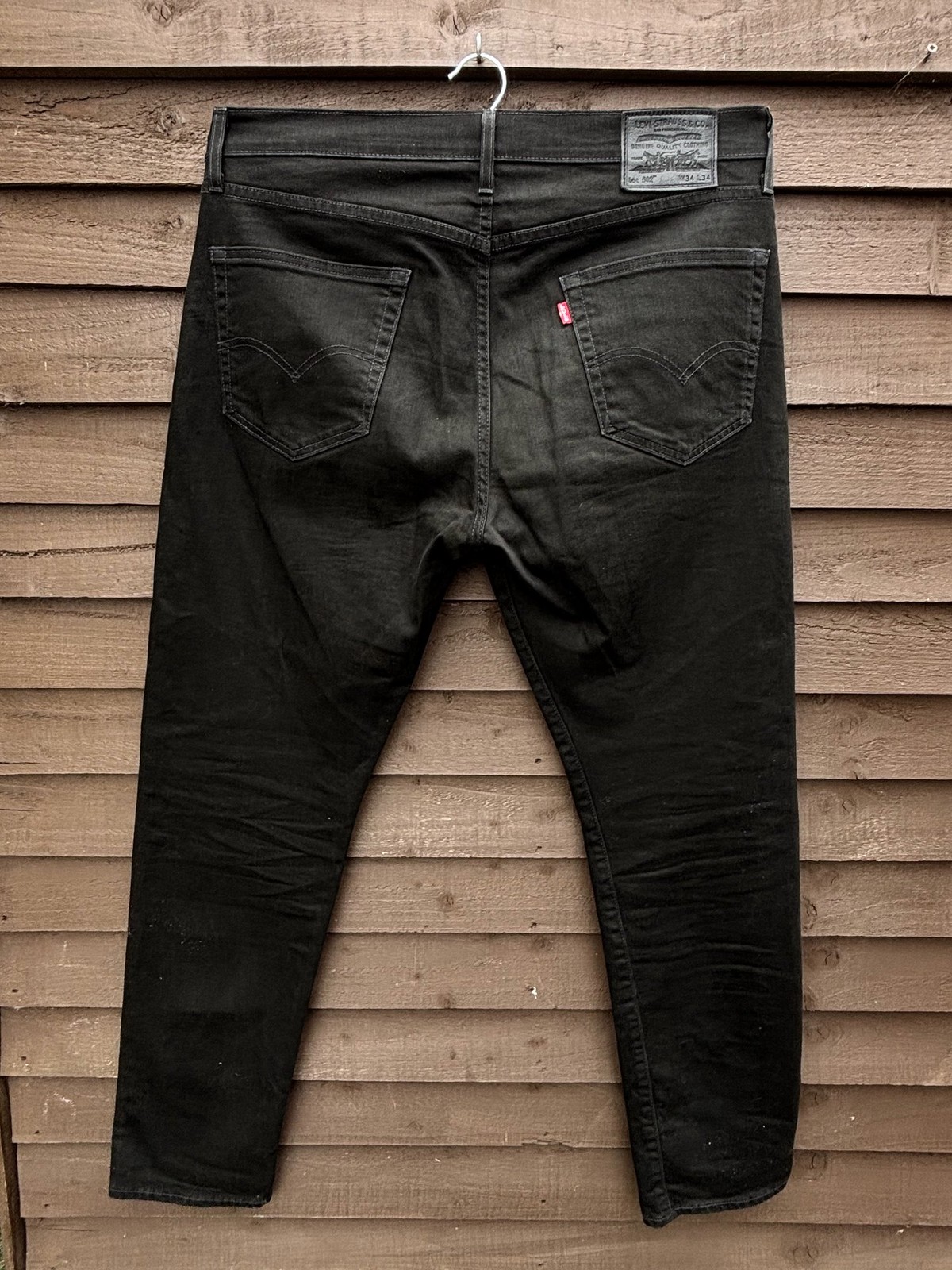 Levis 502 Regular Tapered Jeans Mens W36 L32 Black Denim Classic Fit