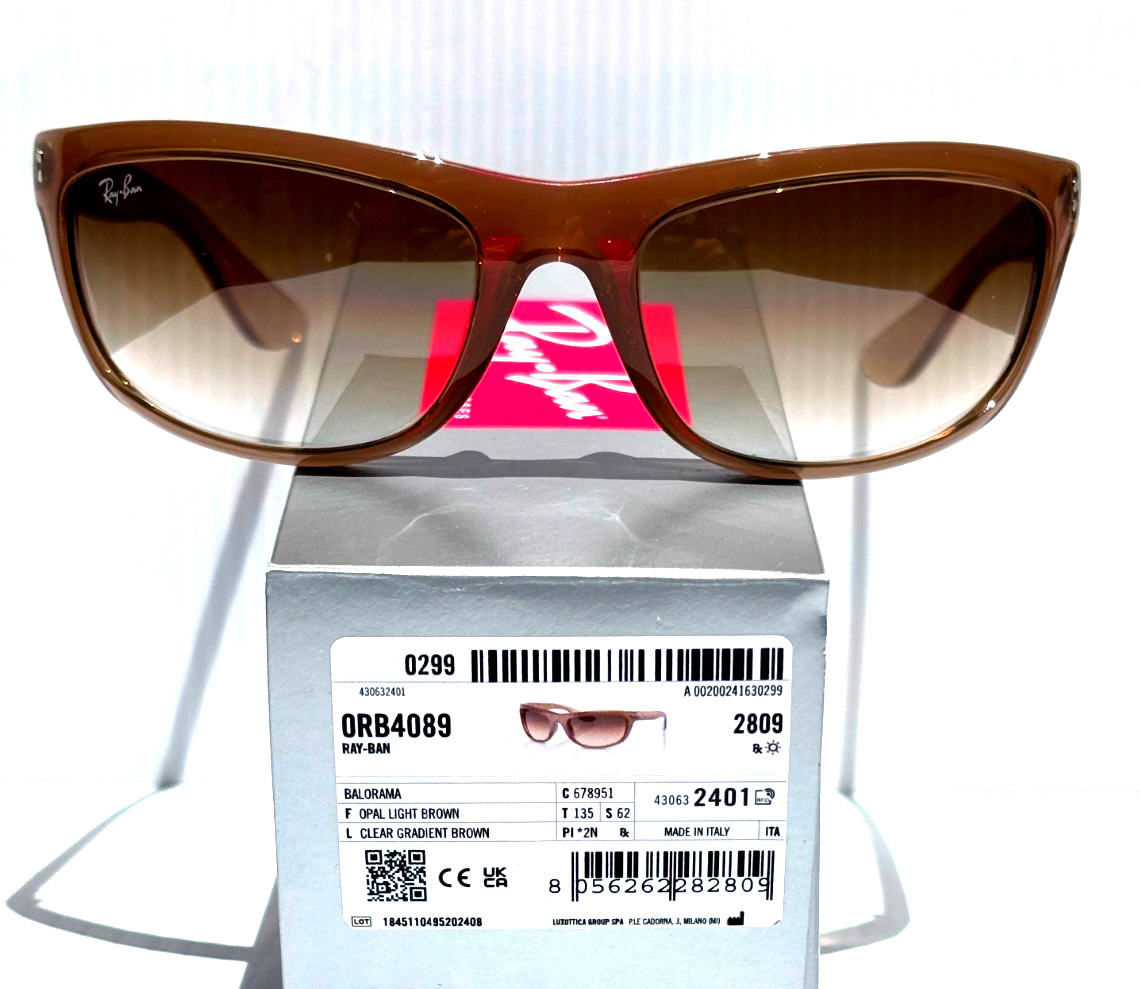 Ray Ban BALORAMA Opal Light Brown GRADIENT Brown Lens Sunglass RB 4089 6789/51