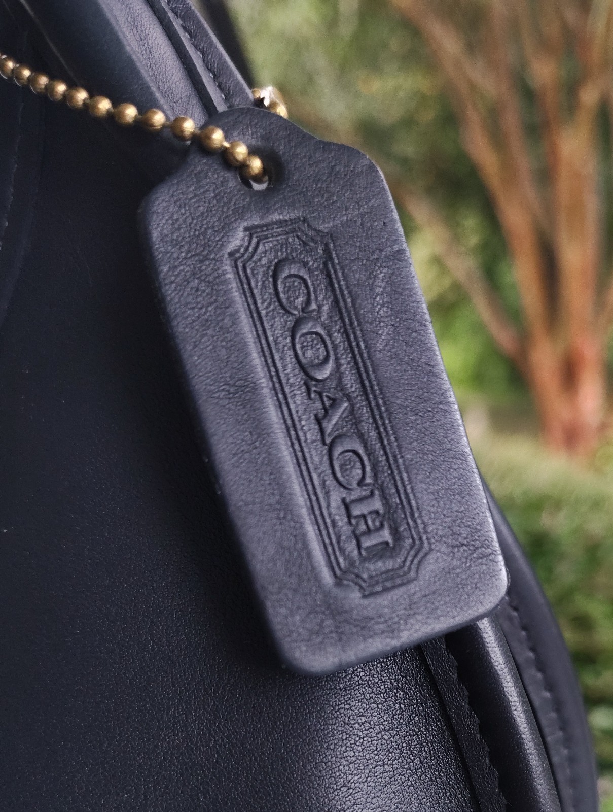 Coach RARE MINI 9027 Vintage Navy Blue Leather Ergo Shoulder Bag