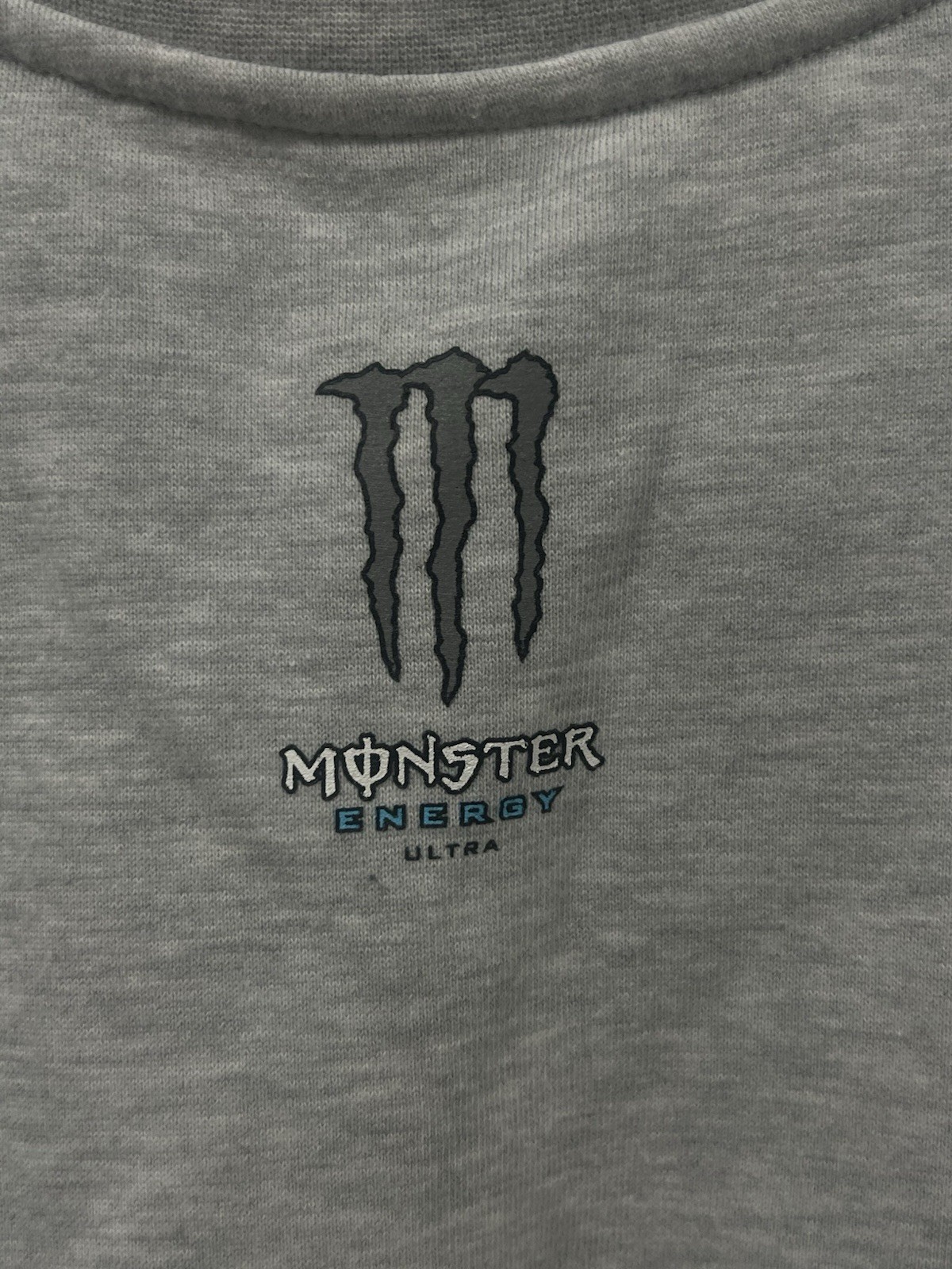 Monster Energy Ultra Sweatshirt Mens Medium M Gray Heather Graphic Crewneck