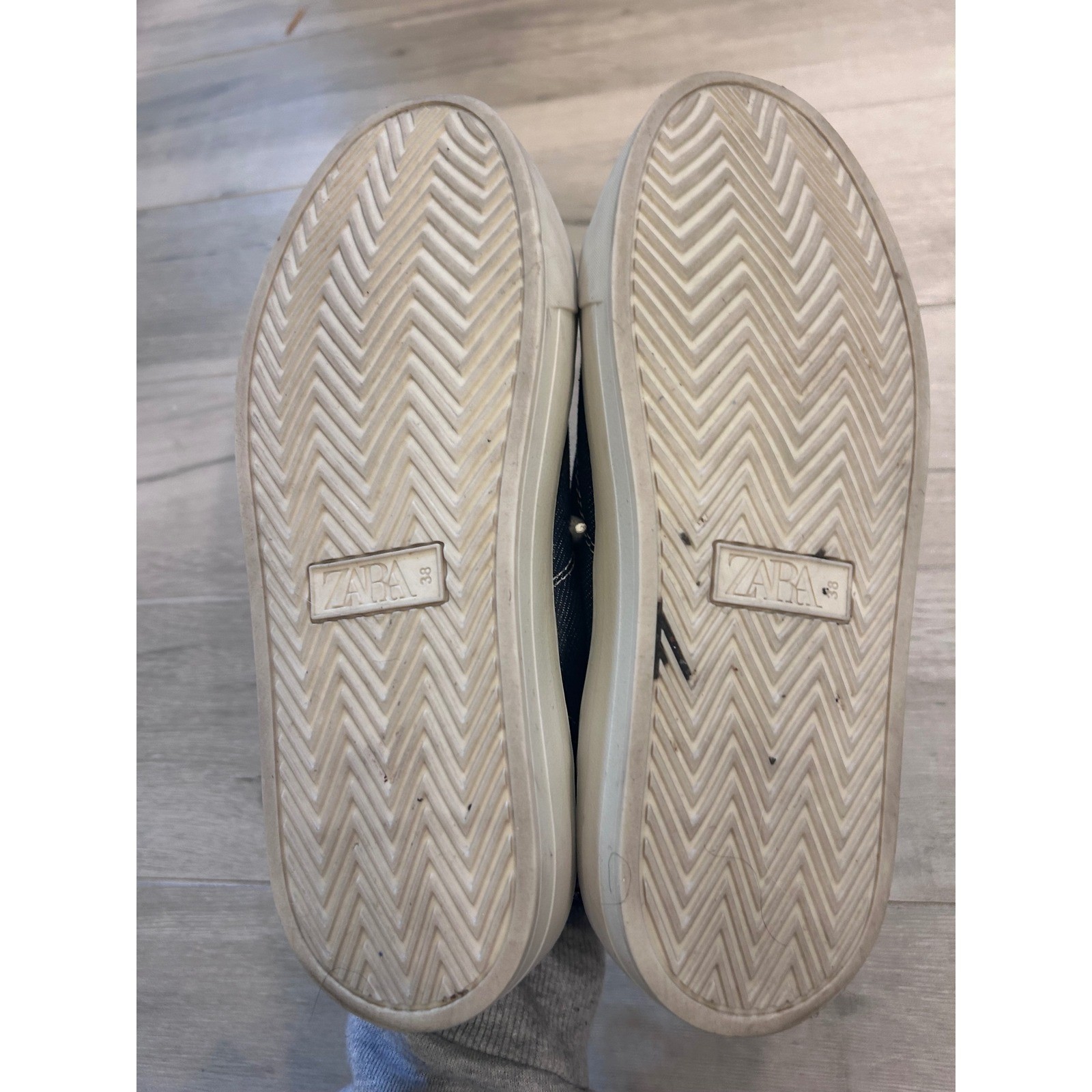 Zara Denim Fabric Platform Sneakers SZ 38 (7.5 US)