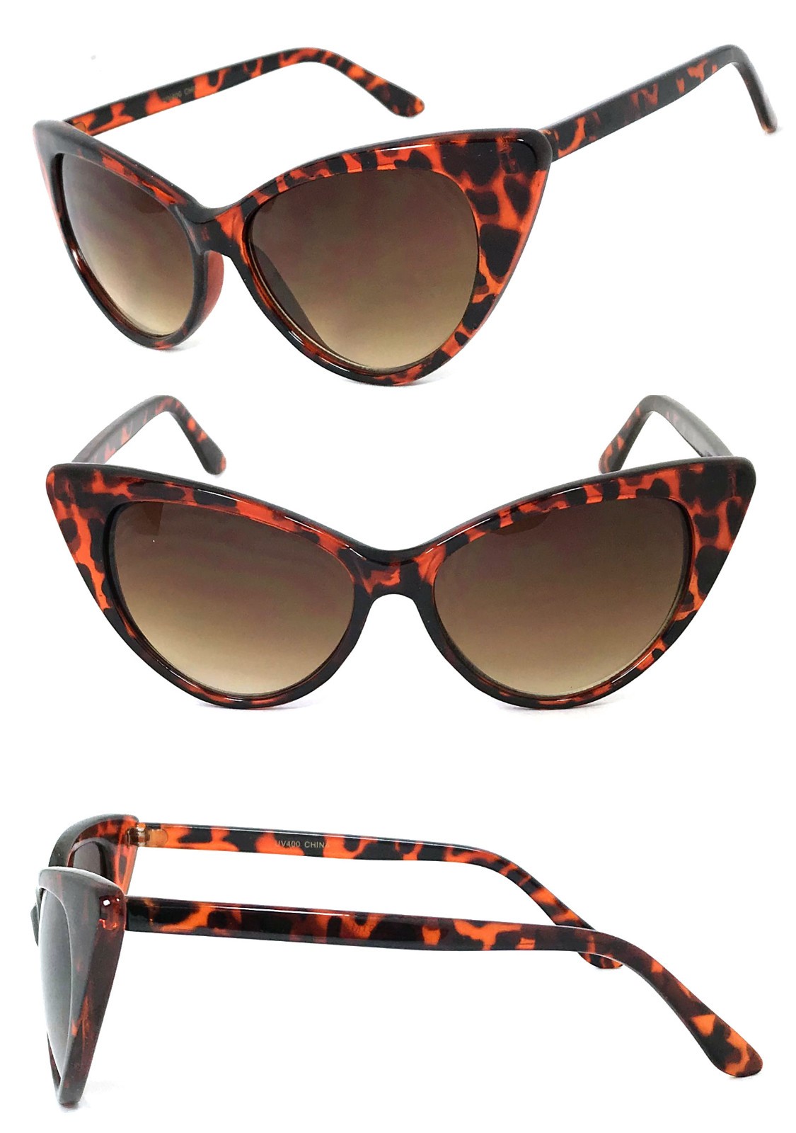 2 Pairs Combo Womens Retro Cat Eye Sunglasses UV400