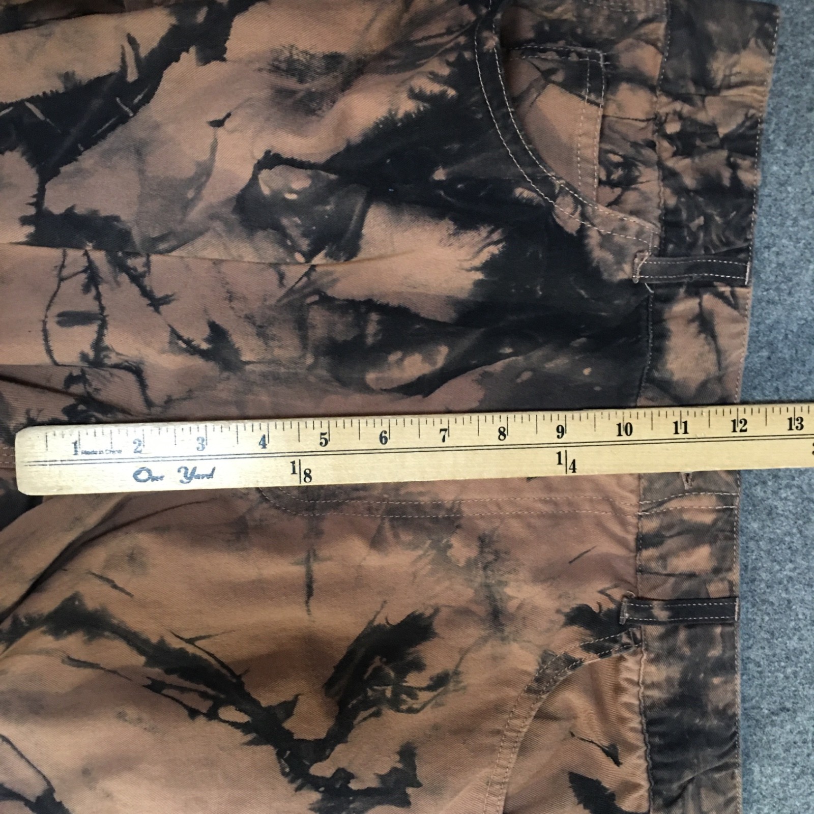 Rue21 Women L Pants Jogger Cargo Brown Tie Dye Carpenter Loop Cotton Hip Hop 90s