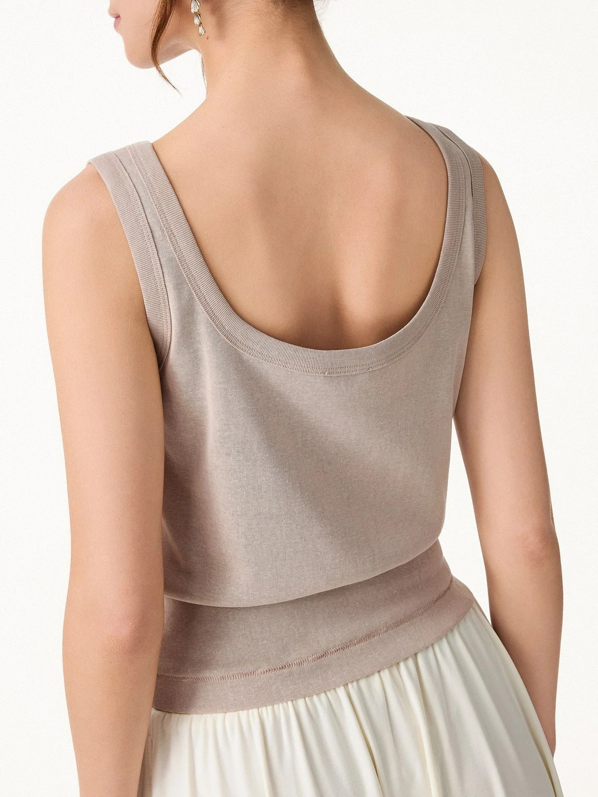 OGL Cotton-Linen Blend Reversible Boatneck Low Back Top, New
