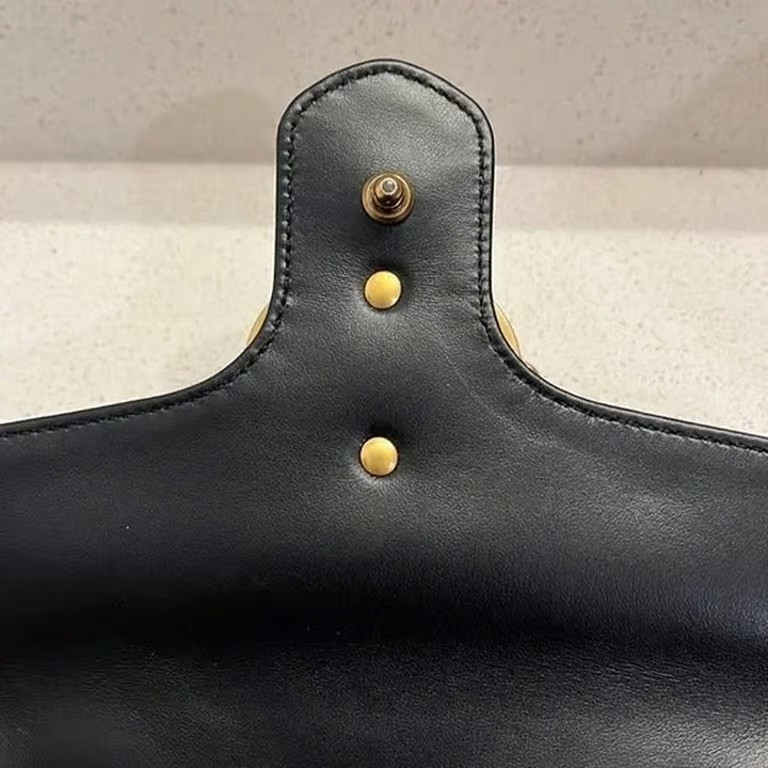 Gucci Marmont GG Matelasse bag Small Black leather Gold Chain